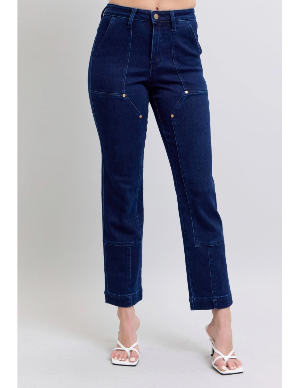 Judy Blue Vintage Horizon High Rise Workwear Utility Straight Leg Jeans Size 32